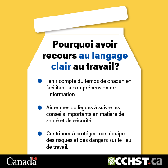 Une liste à puces présentant trois raisons d’utiliser un langage clair au travail